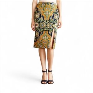Abstract Multicolor Tapestry Pencil Skirt